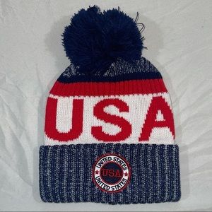 Team Pom Pom ChokoLids Beanie United States Of America USA Olympics SP300 Hat
